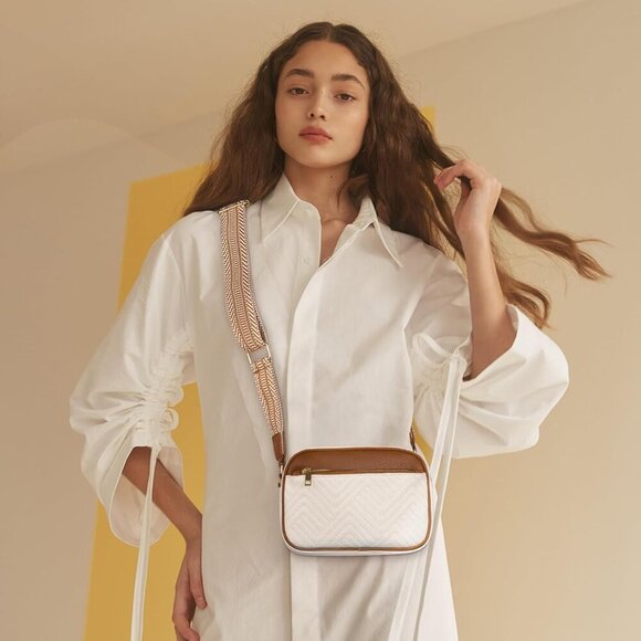 Crossbody Bags for Women, Quilted Shoulder Bag with Adjustable Wide Strap, Small - Picture 7 of 7